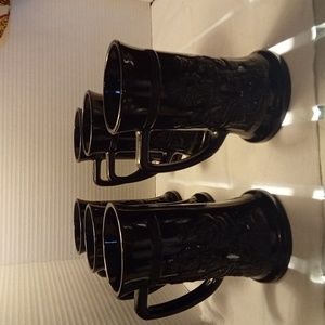6 Vintage Black  Tiara Beer Stien Mugs